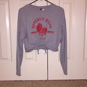 Grey “Beverly Hills” Crop Top